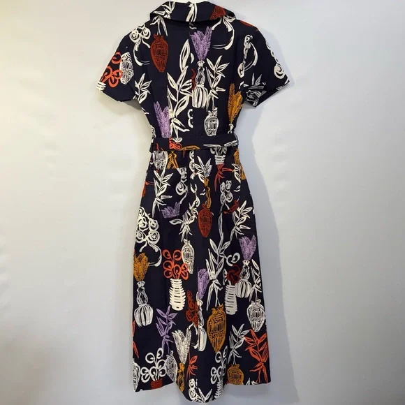 NWT Anthropologie Maeve Short-Sleeve Linen Tie-Waist Midi Dress XS - Picture 16 of 17
